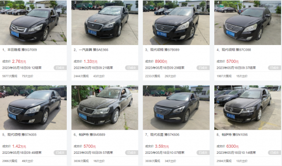 光山縣一般公務用車處置拍賣會